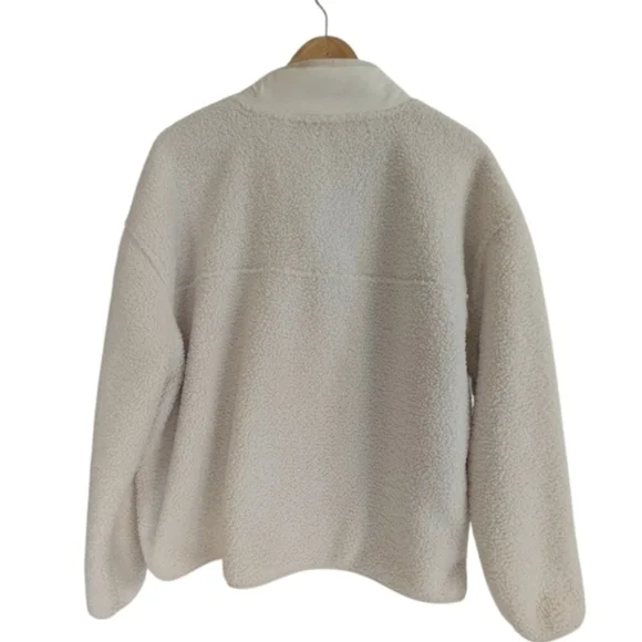 Bailey 44 Cream Sherpa Henley Pullover XL Snap Neck Cozy Fleece NWOT - Picture 5 of 7